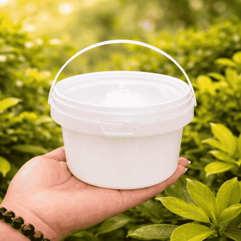 500ml almond white plastic food container with lid for packaging and storage in Nigeria – food-grade and reusable