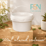 500ml Almond White Container (per dozen )