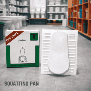 Ceramic squatting pan toilet for bathrooms and public restrooms in Nigeria – durable and hygienic design