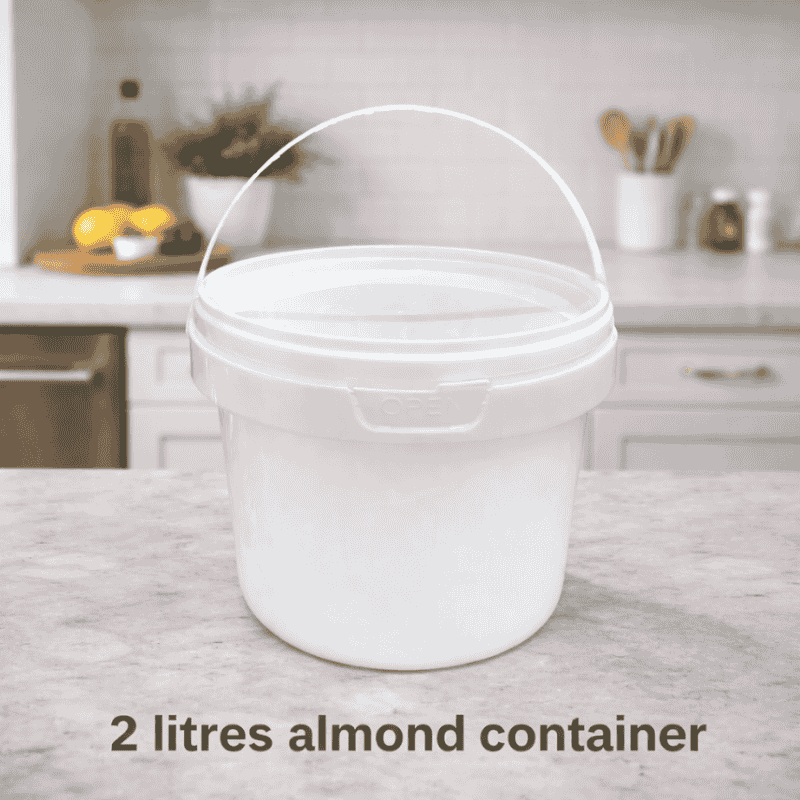 2 litres almond white plastic food container for takeaway and storage in Nigeria