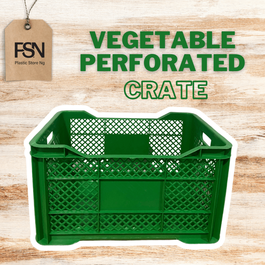 Perforated crate used for storing and transporting vegetables
