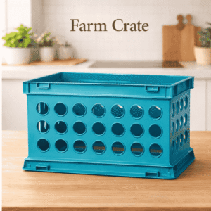 Farm crate with perforated plastic design