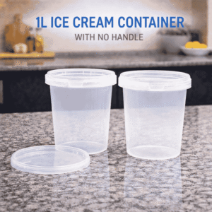 1 litre ice cream container plastic container with lid