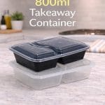 800ML Takeaway Container-2 Compartment (100pcs)
