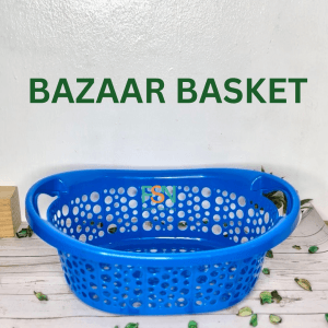 Bazaar basket used as a kitchen hamper basket for fruits in a Nigerian home