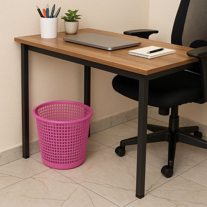 Vintage waste paper basket plastic bin for office use
