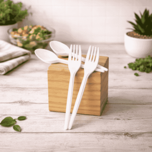 plastic fork 002 – disposable plastic fork packed 100 pieces per bag for takeaway and catering in Nigeria