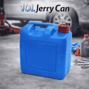 10L heavy duty blue plastic jerry can with red leak-proof cap