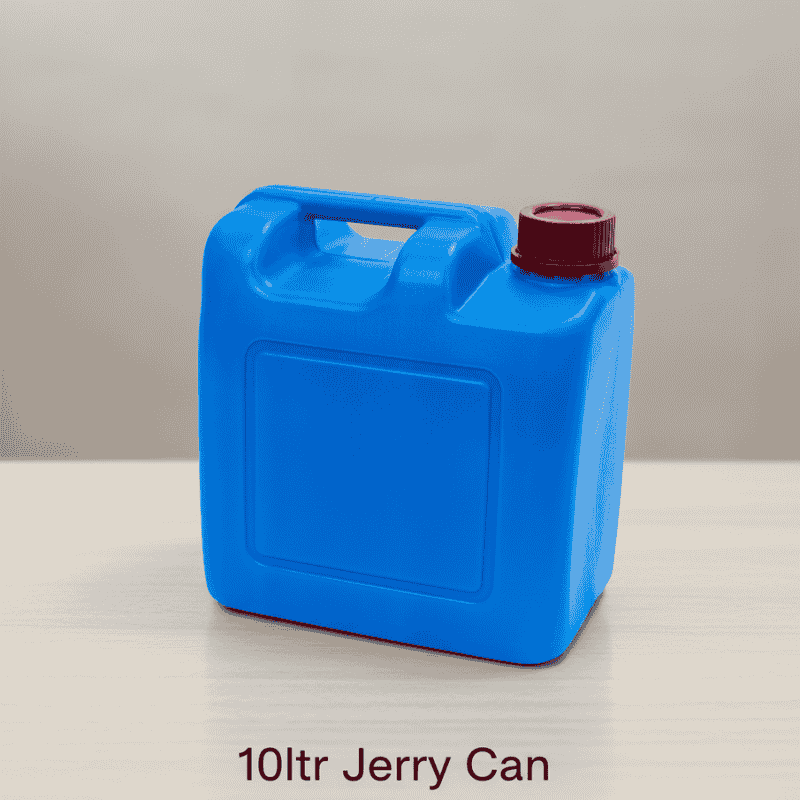 10L heavy duty blue plastic jerry can with red leak-proof cap