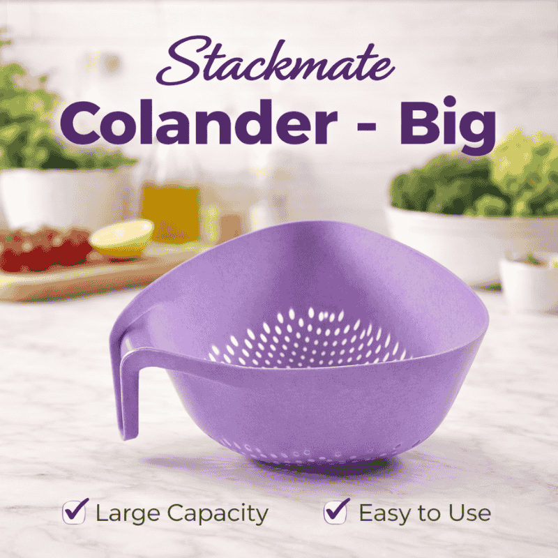 Buy Stack Mate Colander Big made from 100% BPA-free polypropylene. Durable, stackable, space-saving and perfect for washing fruits, pasta and vegetables. Focus Keyword: